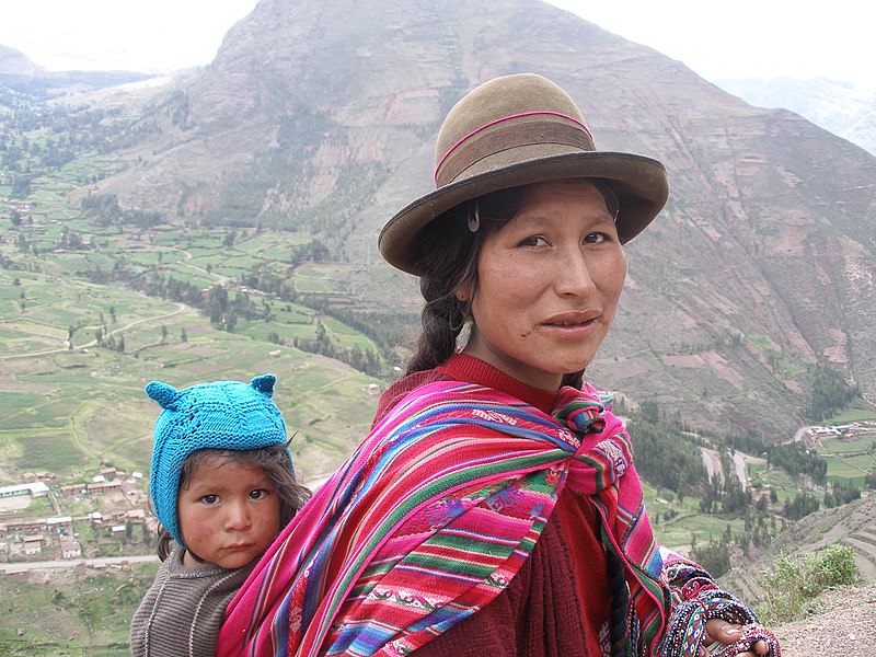 Quechua woman and child