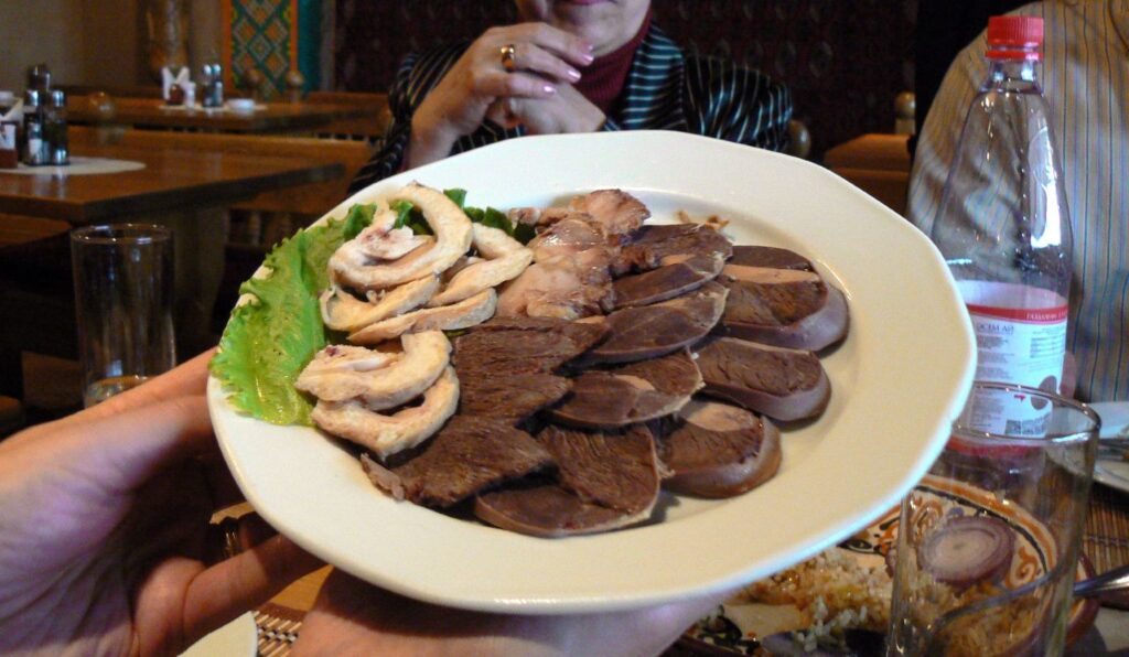 Horse meat platter